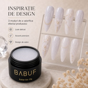 Gel de Constructie Autonivelant | Milky Glitter Glow | BGG9 | 30g - Img 6