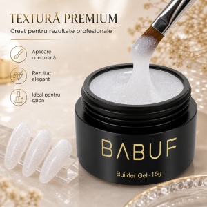 Gel de Constructie Camuflaj | Alb Laptos cu Glitter | CBG1 | 15g - Img 4