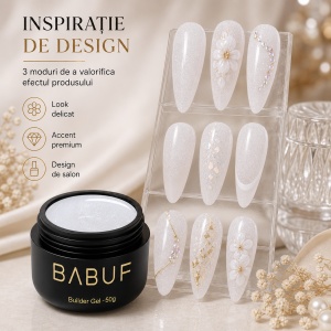 Gel de Constructie Camuflaj | Alb Laptos cu Glitter | CBG1 - Img 6
