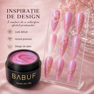 Gel de Constructie Mermaid | Hot Pink Shimmer | MBG3 | 30g - Img 6