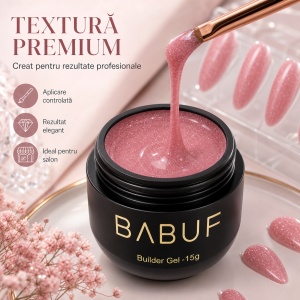 Gel de Constructie Reflectiv Autonivelant | Blush Pink Sparkle | GBG10 | 15g - Img 4