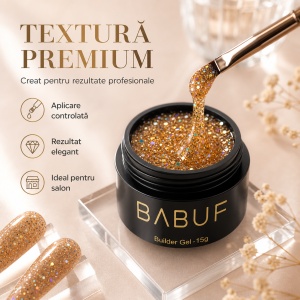 Gel de Constructie Reflectiv Autonivelant | Golden Glitter | GBG4 | 15g - Img 4