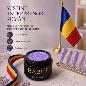 Gel de Constructie Reflectiv Autonivelant | Lavender Glitter | GBG2 | 30g - Img 8