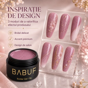 Gel de Constructie Reflectiv Autonivelant | Mauve Sparkle | GBG16 | 15g - Img 6