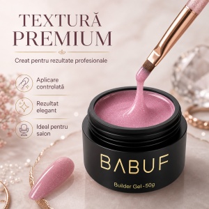 Gel de Constructie Reflectiv Autonivelant | Rose Shimmer | GBG15 | 50g - Img 4