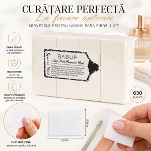 Servetele Unghii pentru degresare albe | fara fibre | SP1 | Set 630 bucati - Img 4