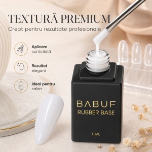 Baza Rubber | Alb Portelan | RB1 | 15ml - Img 4