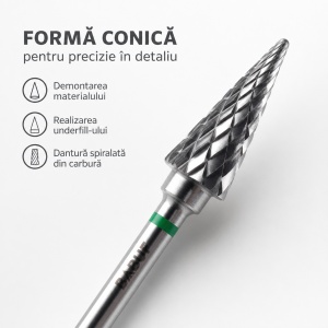 Capat Freza / Bit, Carbit | Dur | Conic Verde | BT8 | 6x13 mm - Img 4