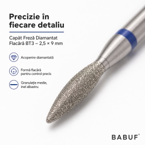 Capat Freza / Bit, Diamantat | Mediu | Flacara | BT3 | 2.5x9 mm - Img 4