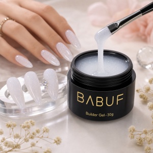 Gel de Constructie Autonivelant | Milky Glitter Glow | BGG9 | 30g - Img 3