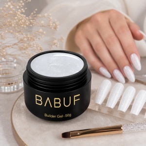 Gel de Constructie Camuflaj | Alb Laptos cu Glitter | CBG1 - Img 3