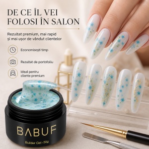 Gel de Constructie Flori Uscate | Milky Blue Petals | BGFU2 | 30g - Img 7