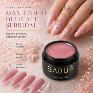 Gel de Constructie Reflectiv Autonivelant | Blush Pink Sparkle | GBG10 | 50g - Img 5