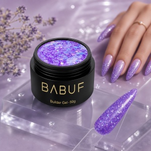 Gel de Constructie Reflectiv Autonivelant | Lavender Glitter | GBG2 | 50g - Img 3