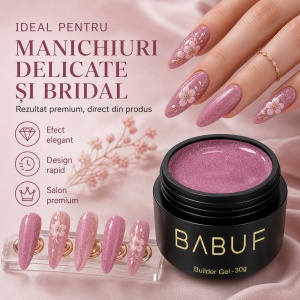 Gel de Constructie Reflectiv Autonivelant | Mauve Sparkle | GBG16 | 30g - Img 5