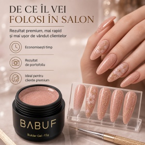 Gel de Constructie Reflectiv Autonivelant | Nude Sparkle | GBG11 | 15g - Img 7