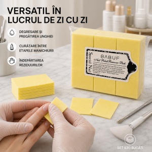 Servetele Unghii pentru degresare galbene | fara fibre | SP1 | Set 630 bucati - Img 6