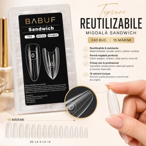 Tipsuri Reutilizabile | Migdala Sandwich | 240 buc. | 15 marimi - Img 2