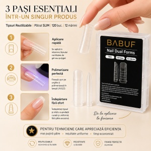 Tipsuri Reutilizabile | Patrat SLIM | 120 buc. | 12 marimi - Img 7