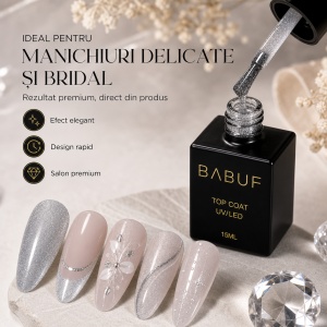 Top Coat Cat Eye | Argintiu Galactic | TCE5 | 15ml - Img 5