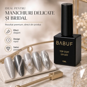 Top Coat Cat Eye | Argintiu Magnetic | TCE1 | 15ml - Img 5