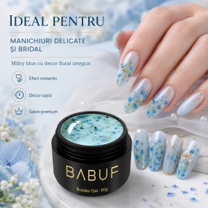 Gel de Constructie Flori Uscate | Milky Blue Petals | BGFU2 | 50g - Img 5