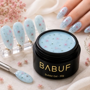 Gel de Constructie Flori Uscate | Milky Blue Petals | BGFU5 | 30g - Img 3