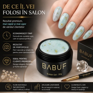 Gel de Constructie Flori Uscate | Milky Mint Petals | BGFU7 | 30g - Img 7