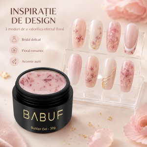Gel de Constructie Flori Uscate | Milky Pink Petals | BGFU10 | 30g - Img 6