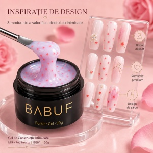 Gel de Constructie Inimioara | Milky Red Hearts | BGH1 | 30g - Img 6