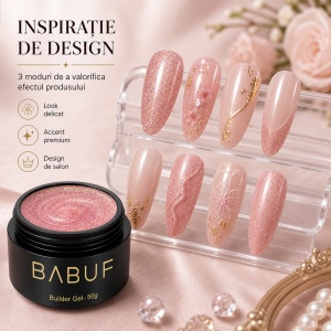 Gel de Constructie Mermaid | Rose Gold Shimmer | MBG8 | 50g - Img 6