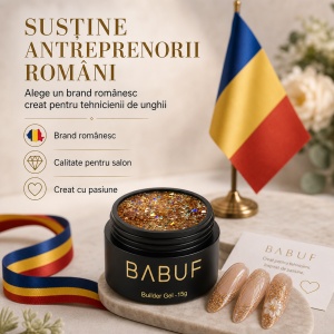 Gel de Constructie Reflectiv Autonivelant | Golden Glitter | GBG4 | 15g - Img 8