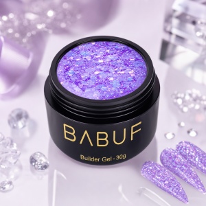 Gel de Constructie Reflectiv Autonivelant | Lavender Glitter | GBG2 | 30g - Img 2