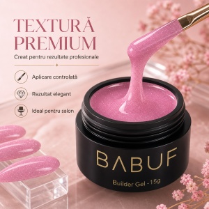 Gel de Constructie Reflectiv Autonivelant | Rose Shimmer | GBG15 | 15g - Img 4