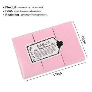 Servetele Unghii pentru degresare roz | fara fibre | SP1 | Set 630 bucati - Img 2