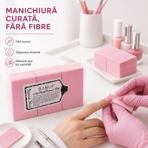 Servetele Unghii pentru degresare roz | fara fibre | SP1 | Set 630 bucati - Img 5
