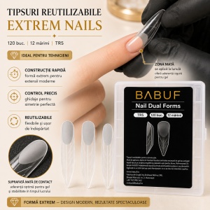 Tipsuri Reutilizabile | Extrem nails | 120 buc. | 12 marimi - Img 3