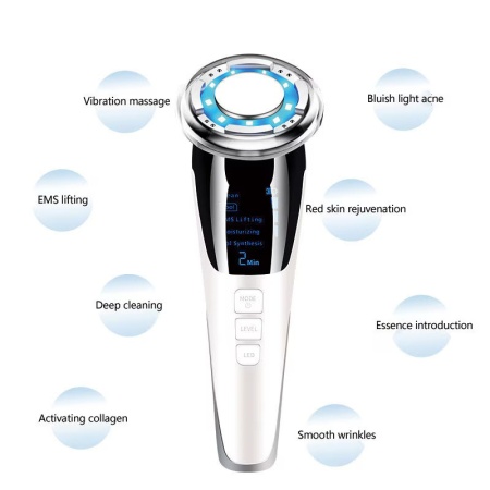 Dispozitiv Facial High-Tech 5-în-1 Lifting EMS & Mezoterapie Virtuala - Img 4