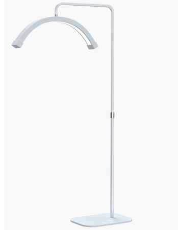 Lampa Led Semiluna 28 Inch, cu Picior Fix, Reglarea Intesitatii si Suport pentru Telefon, 65cm - White
