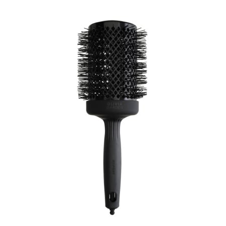 Perie termică rotundă Olivia Garden Expert Blowout Shine 65mm Black Label, bară ceramică cu turmalină și peri ondulați