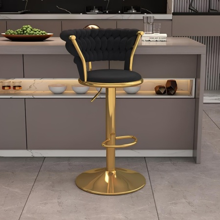 Scaun Make-up Eliselle, Tapiterie Neagra - Img 2