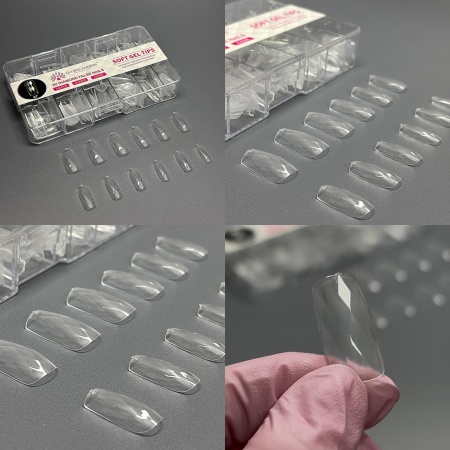 Tipsuri de gel „Diamante 3D”, Pătrate, 07, 120 buc, 12 dimensiuni - Img 2
