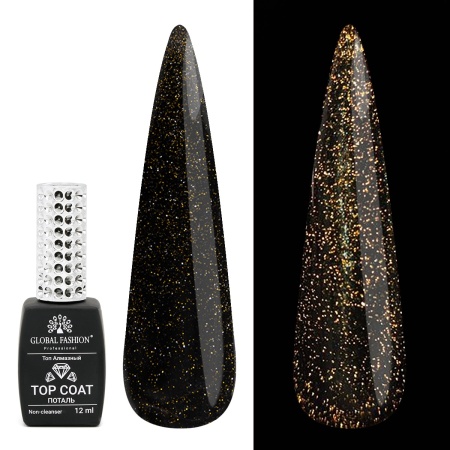 Top Coat reflector pentru unghii, Auriu, 12ml - TPO Free
