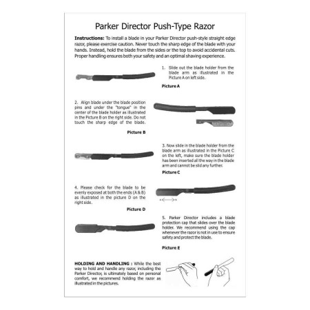 Brici tip Kamisori Parker Director Chrome – Lame Interschimbabile, 45g - Img 8
