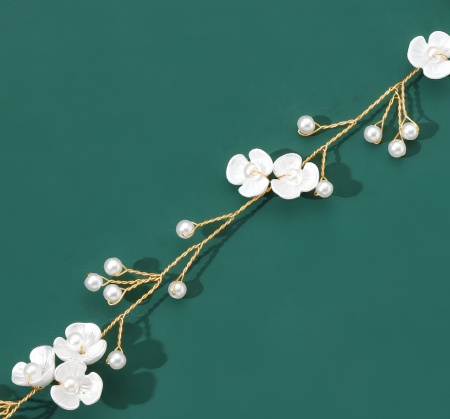 Coronita de Par Flexibil Gold Pearl & Flower - 8833372 - Img 4