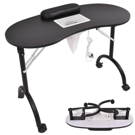 Masa Manichiura Olivia Pliabila cu Roti si Aspirator - 90x40x72.5cm + Cadou 2x Saci Rezerva Aspirator 9001 - Img 2