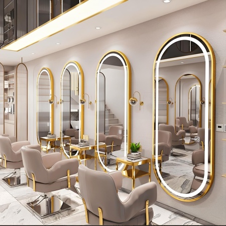 Oglinda Salon - Post de Lucru Frizerie/Coafor, Gold - Aramiu - Img 2