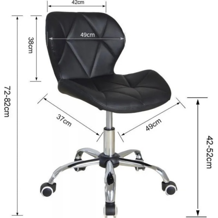 Scaun Frizerie/Coafor Damaris, Reglabil pe Inaltime, Piele Ecologica, Negru - Img 2