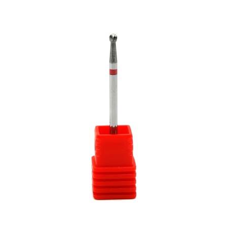 Bit Unghii din Carbid, pentru Gel si Oja Semi, Sfera, Roșu(Fin), Pauco - 001140023