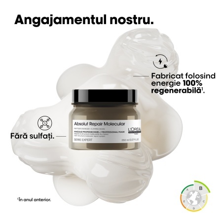 L’Oréal Professionnel Absolut Repair Molecular – Mască concentrată pentru păr deteriorat, cu 5 aminoacizi & peptide, 150ml - Img 12